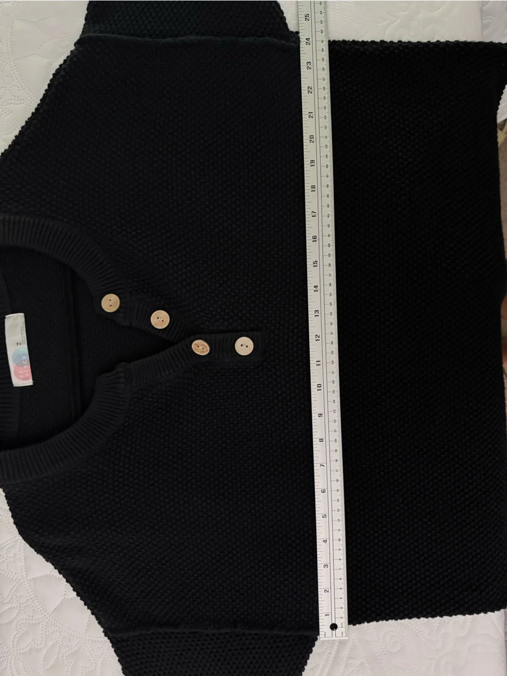Free People Beach Hailee Sweater Black Pullover Wooden Buttons Cotton Medium